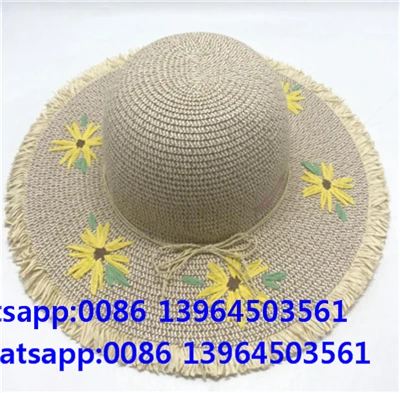Sombrero de playa para niña de flores hecho a mano