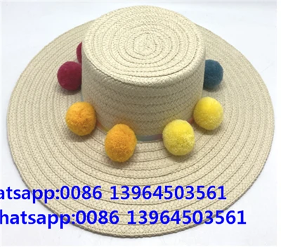 Sombrero de protección solar para mujeres con bolas coloridas
