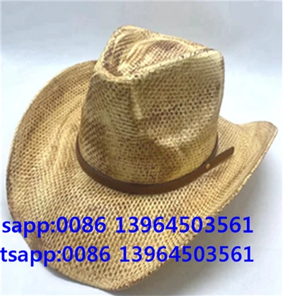 Sombrero de vaquero para mujer, estilo vintage, con cinturón trenzado occidental