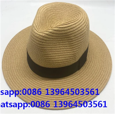 Sombrero para el sol de color marrón con cinta negra