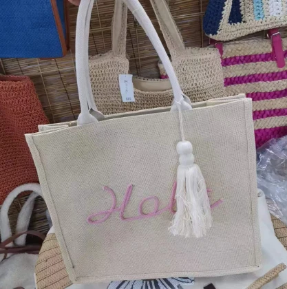 Bolsa de regalo de tela de lino Mochila escolar para niña