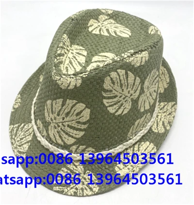 Sombrero Fedora transpirable con estampado de hojas de palma
