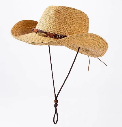 Sombrero de playa de paja de ala ancha para hombre