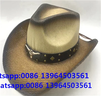 Sombrero rígido de paja de papel retro para hombres