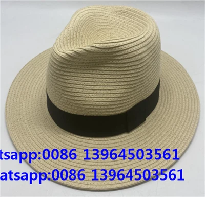 Sombrero de paja de papel informal y tacaño Sombrero de copa Fedora