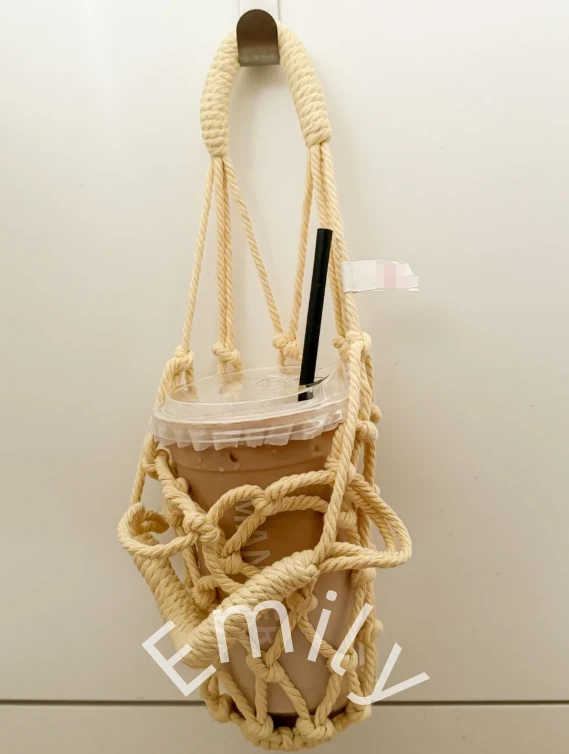 Bolsos hechos a mano de algodón de café