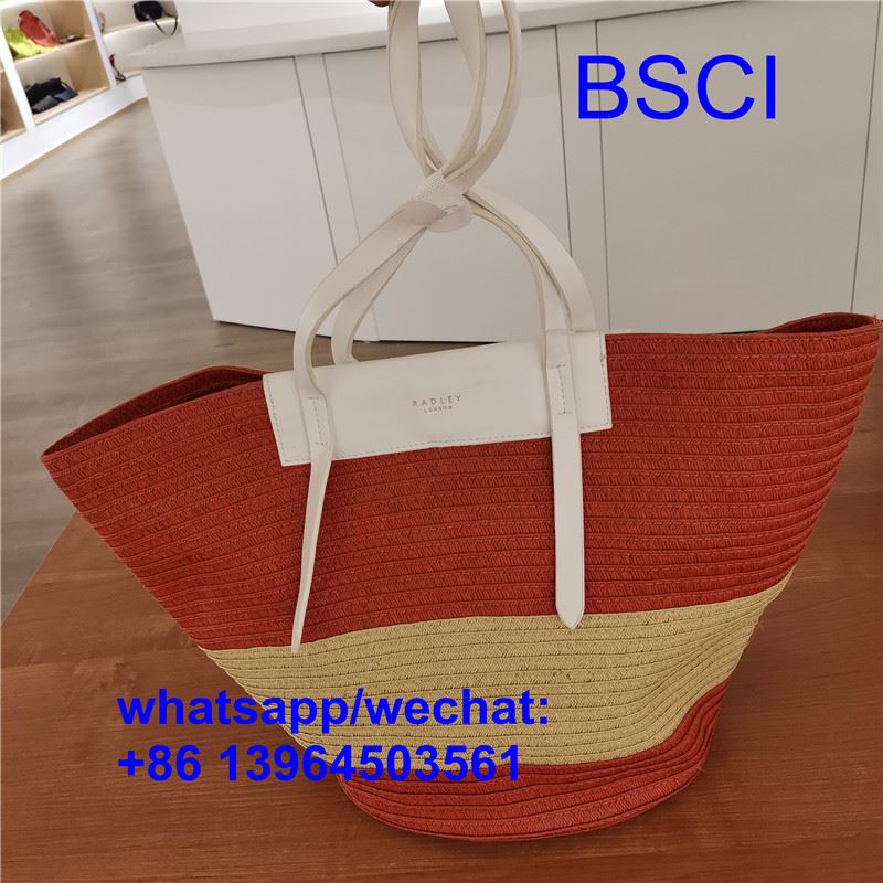 Bolsa de playa de paja grande y duradera