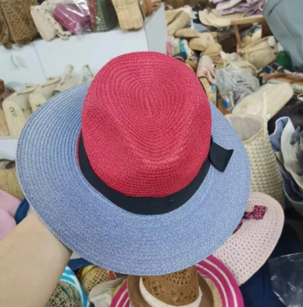 Sombrero de mujer multicolor con cinta negra