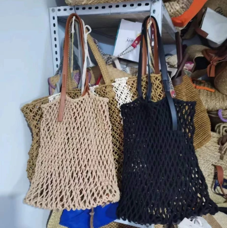 Bolsa de playa para mujeres huecas de algodón