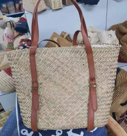 Long PU maneja la bolsa chic de paja