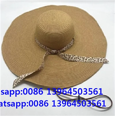 Nuevo sombrero de sol de ala ancha de moda para mujer con cuerda de viento