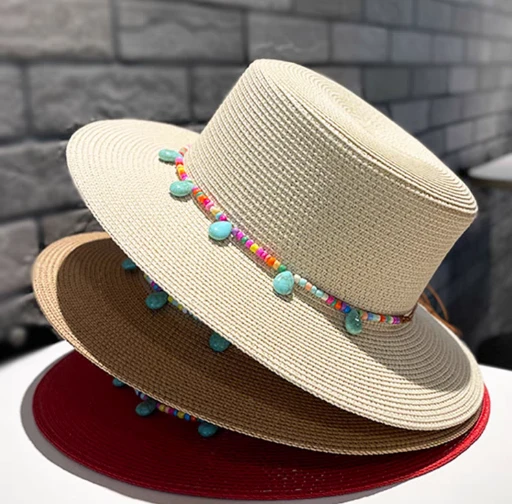Sombrero para el sol de papel con forma de estilo étnico para mujer