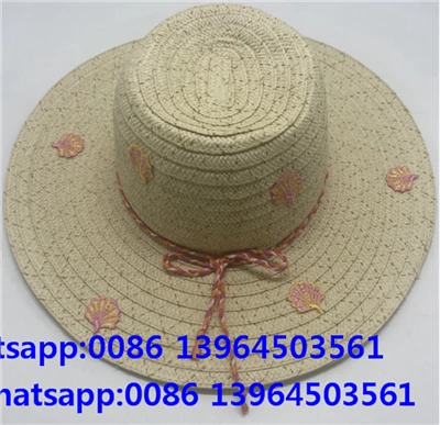 Sombrero de sol grande para mujer bordado a mano