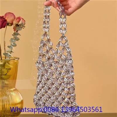 Bolso transparente con cuentas para mujer