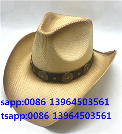 Sombrero de paja occidental para hombre y mujer, gorra de verano
