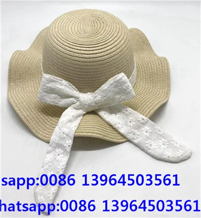 Sombrero de playa con lazo de paja para dama