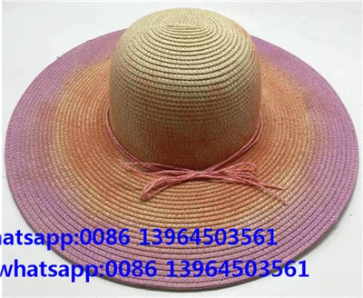 Sombrero de paja teñido para mujer con protección solar