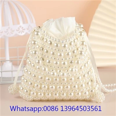 Bolso de mano con perlas de imitación para mujer