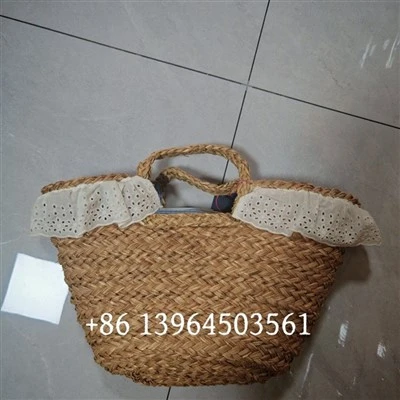 Bolsas de bolsas de playa de canasta de paja reales