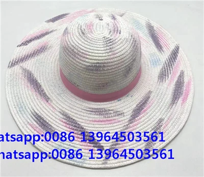 Tapa de paja de sombrero de sol plegable de papel trenzado