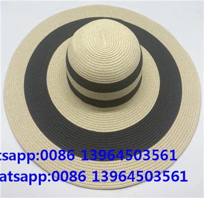 Sombreros de paja flexibles de ala ancha para el verano para mujer
