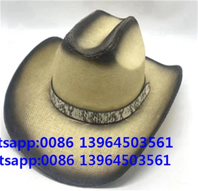 Sombrero Fedora retro de vaquero con espray negro para hombre