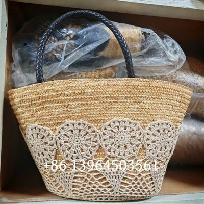 Bolsos de playa de verano para mujeres de paja de trigo