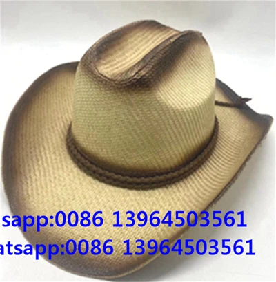 Sombrero de vaquero de paja estilo jazz unisex
