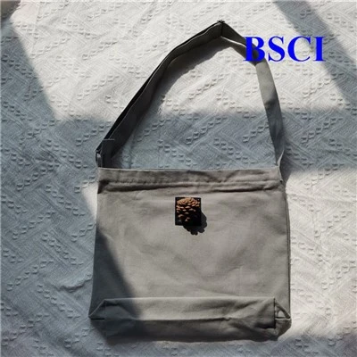 Bolso de hombro de lona con cremallera
