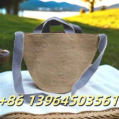Bolso de mujer raffia con correa de algodón
