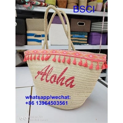 Bolso de paja de playa elegante