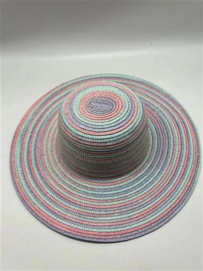 Sombrero de paja de papel de colores para mujer