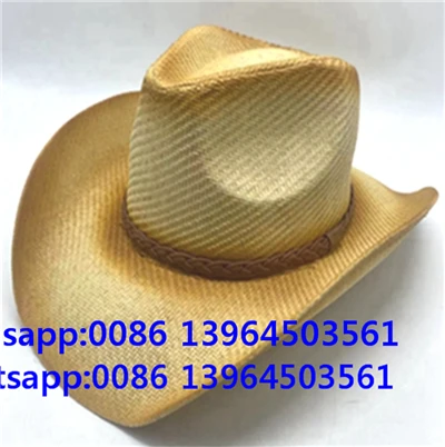 Sombrero de paja para hombre, sombrero de papel vaquero