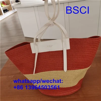 Bolsa de playa de paja grande y duradera