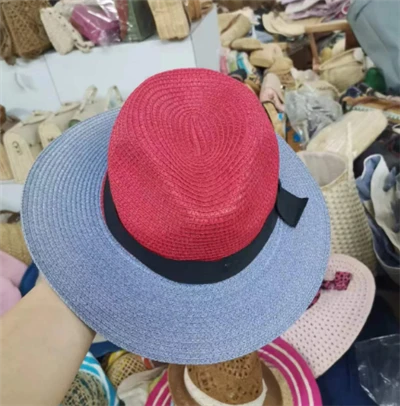 Sombrero de mujer multicolor con cinta negra