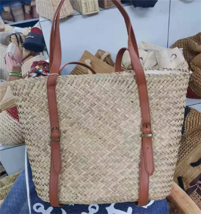 Long PU maneja la bolsa chic de paja