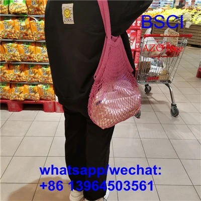 Bolsa de compras de cuerda de bolsa de tortuga de malla neta