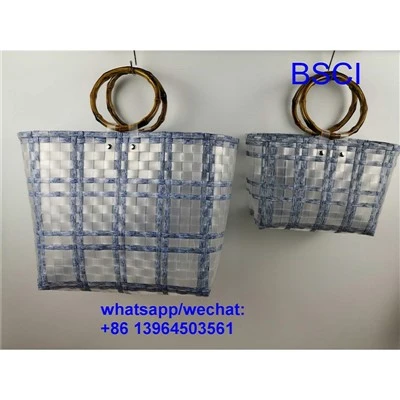 Bolsa de cesta de plástico tejida