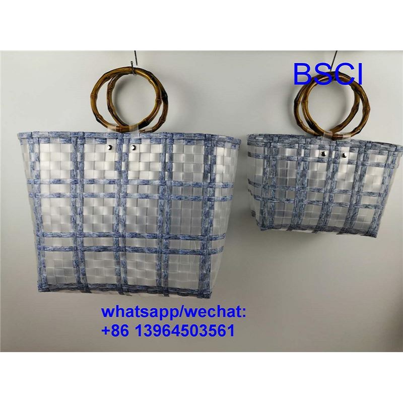 Bolsa de cesta de plástico tejida